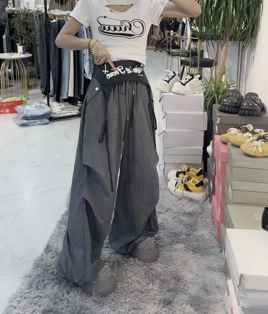 工装休闲长裤阔腿裤闺蜜女装