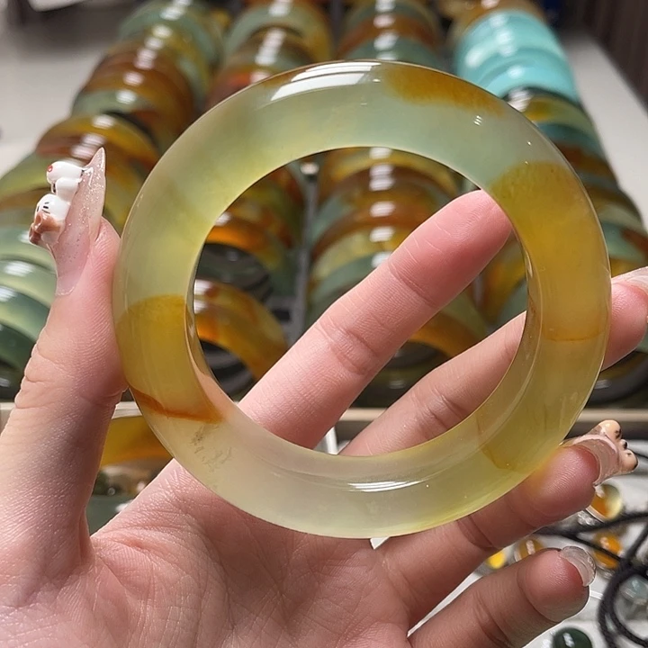 蛇纹石玉未镶嵌手镯56.5