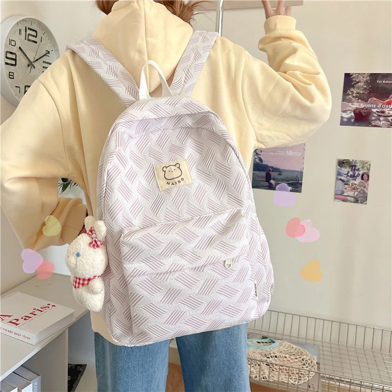 高43双根竖款见详情拉链护脊双肩包ins风日系少女初中生