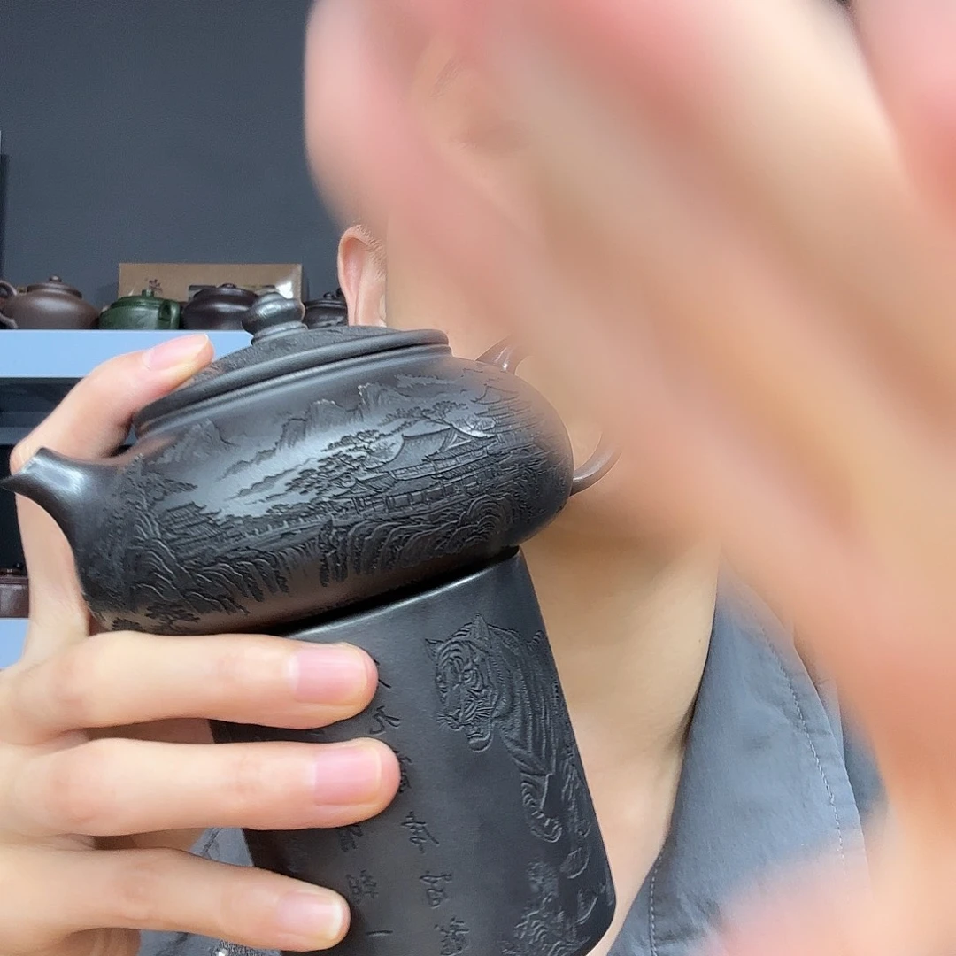 底槽青茶壶民间手艺人全手工制作
