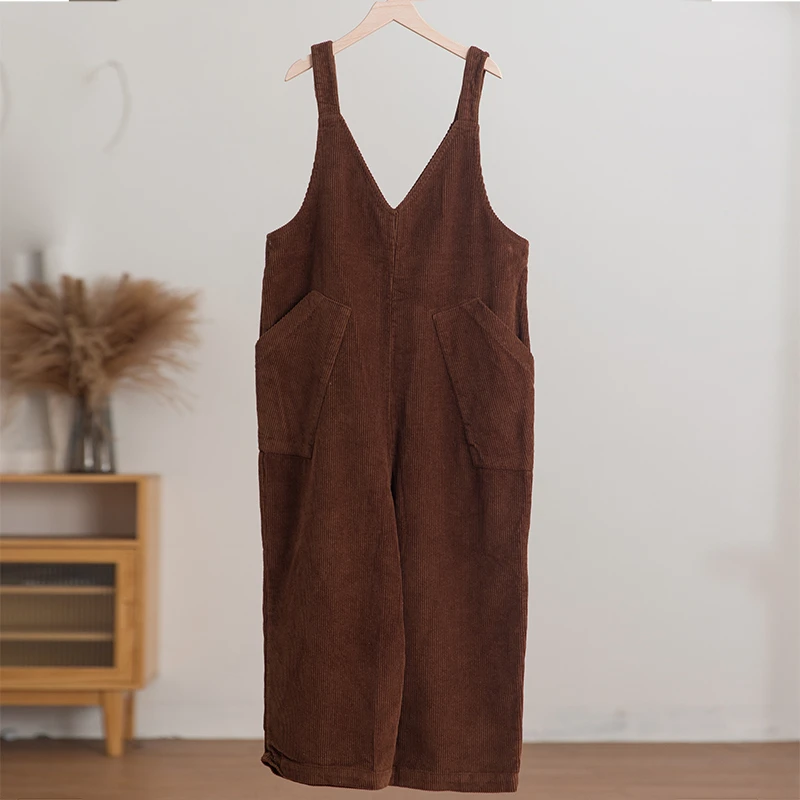 文艺百搭灯芯绒背带裤女裤子1701