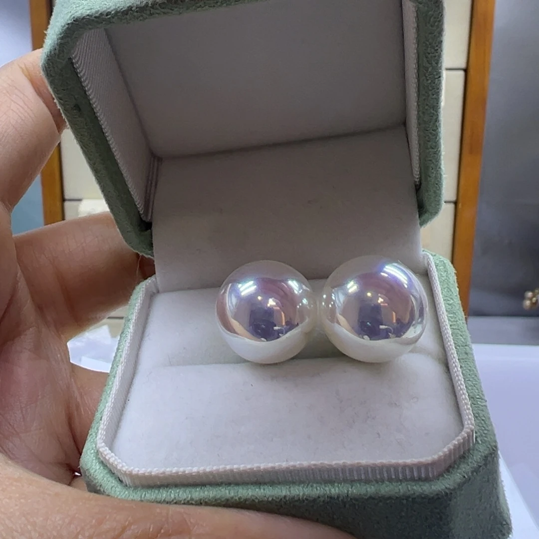 淡水珍珠耳饰银S925镶嵌