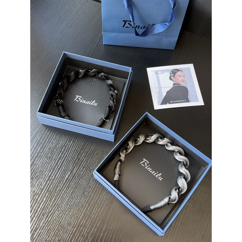 高级感珠光纱闪钻发箍女蓬松增高颅顶显脸小压发头箍洗脸百搭发卡