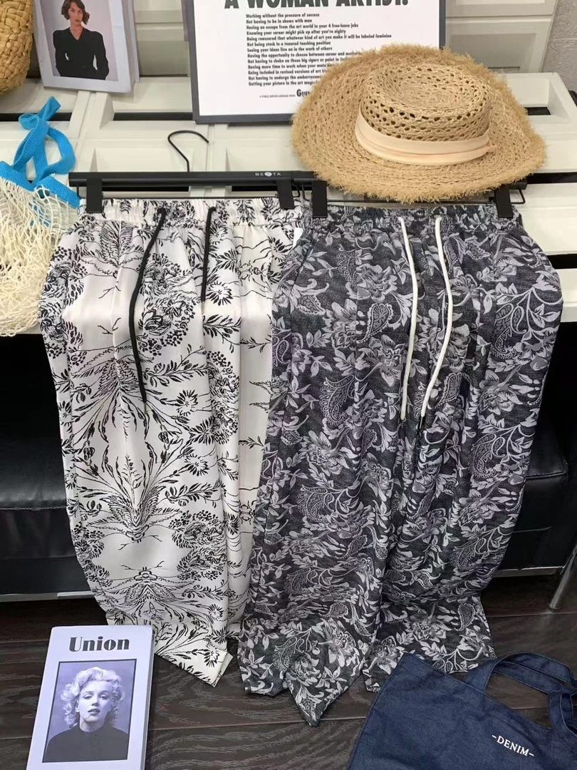 『雨美 Show』8572印花休闲百搭直筒裤