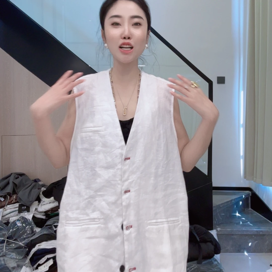 L130斤亚麻套装白色