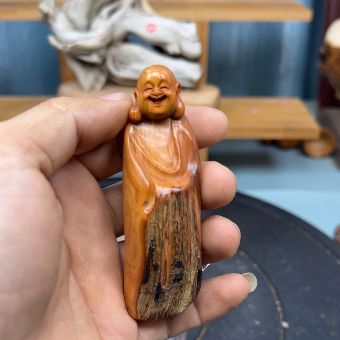 木p****球崖柏木摆件手把件