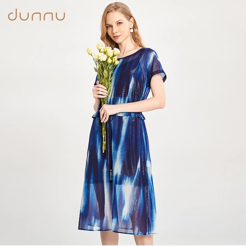 dunnu敦奴短袖收腰修身连衣裙DN250902