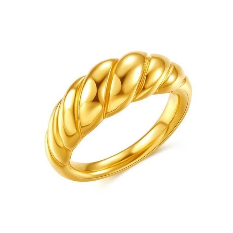 合金戒指 牛角包开口戒指