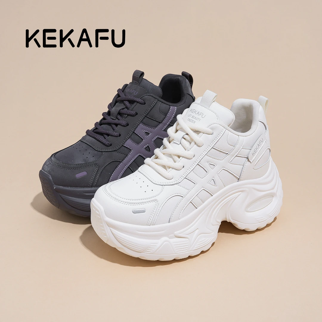 KEKAFU/珂卡芙【增高9CM】2025百搭舒适显脚小新款ins时尚老爹鞋