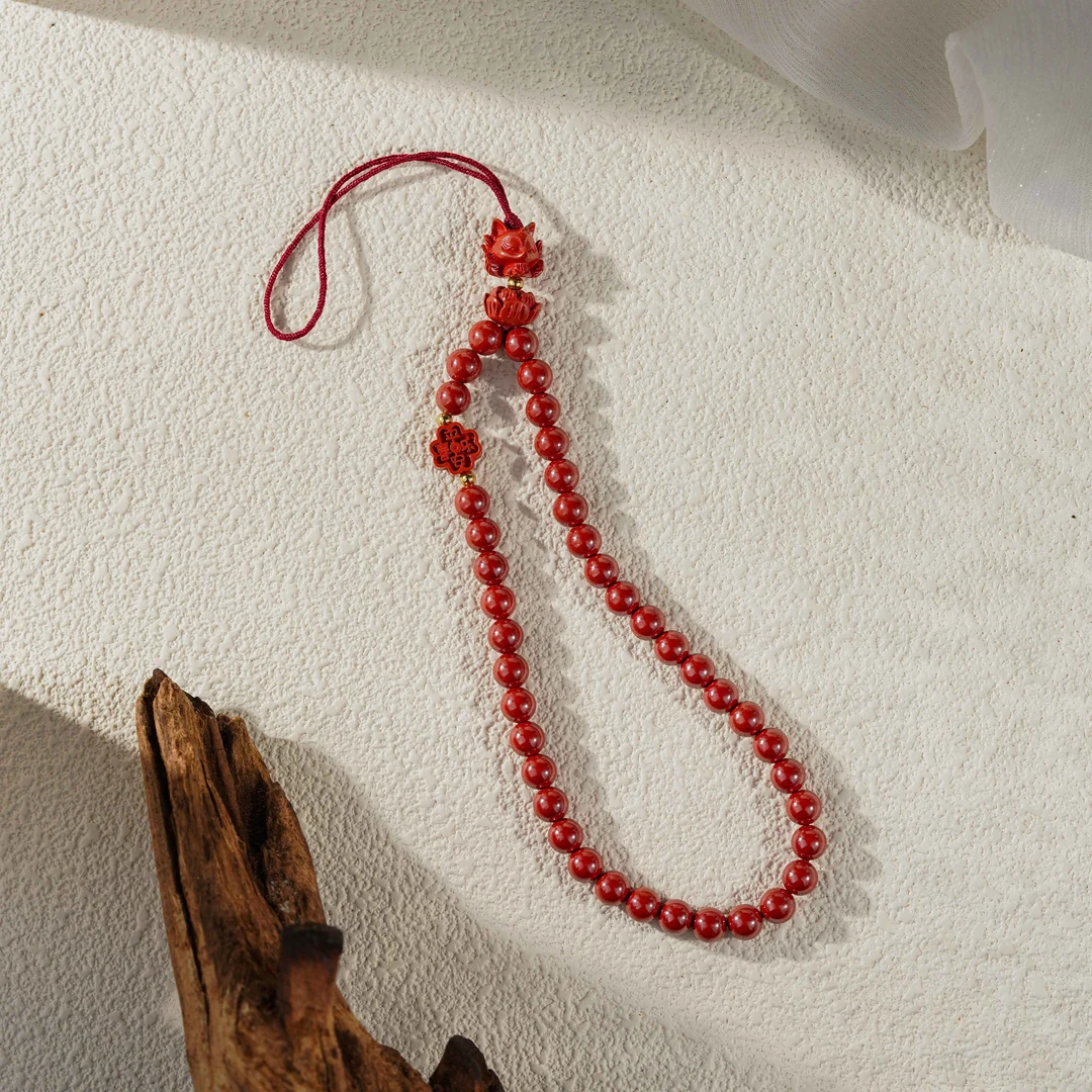 含辰砂工艺品【凤九】朱砂手机挂坠（天然珠宝多样性发其一）