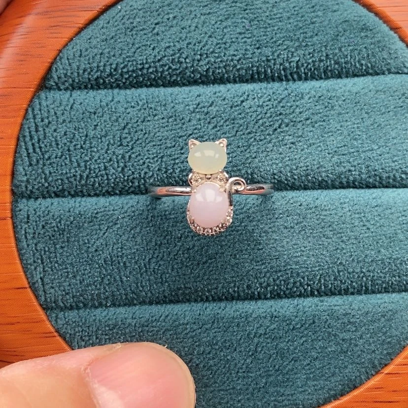 【闪购商品】翡翠戒指银S925镶嵌兮兮