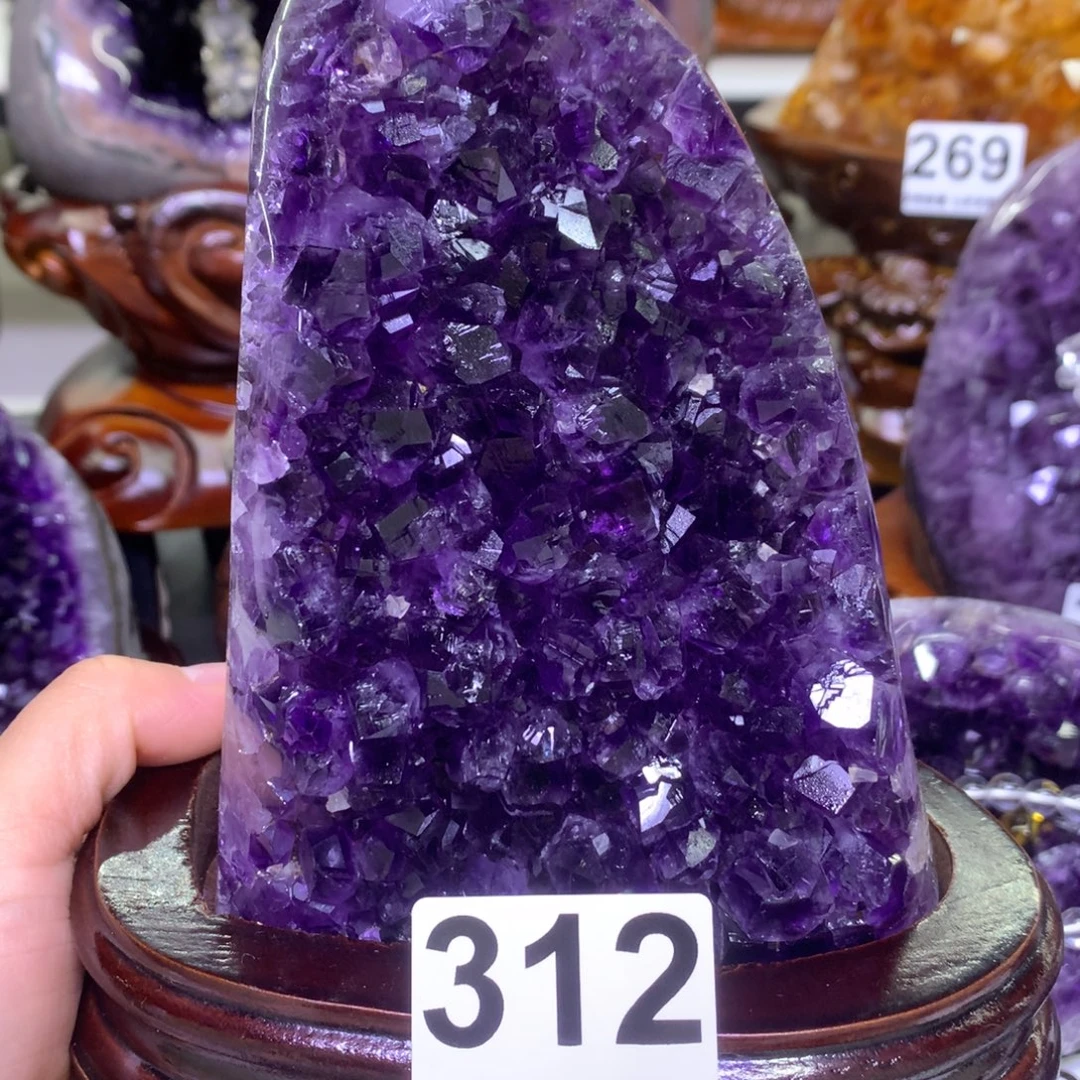 紫晶未镶嵌摆件水晶
