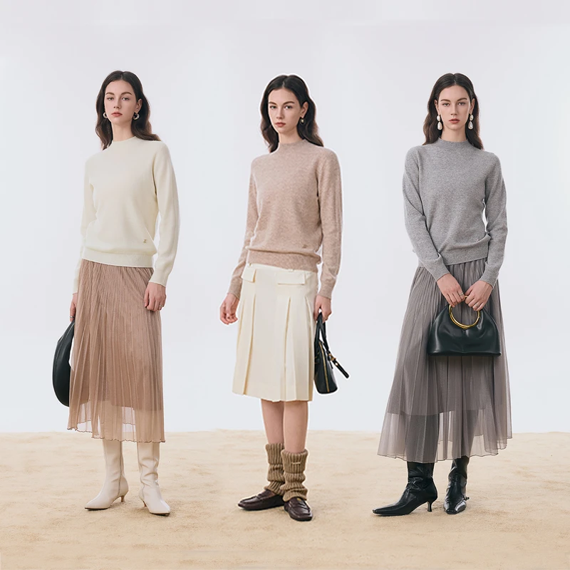 【山羊绒绵羊毛】圣可尼半高领无缝一体25冬新款羊毛衫S330204OG