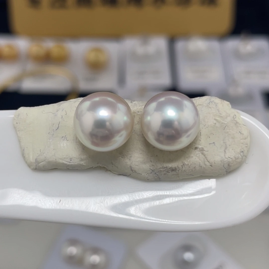 未镶嵌澳白对珠10-11海水珍珠