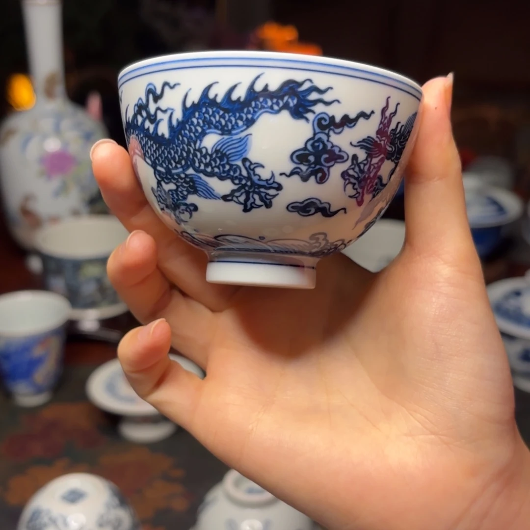 宠粉日身份的象征双龙鸡心杯