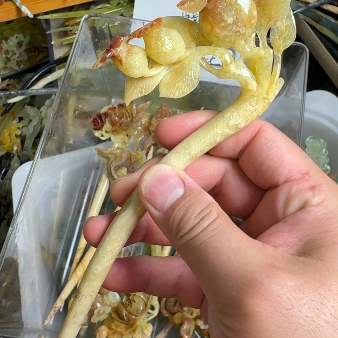 蛇纹石玉未镶嵌发饰