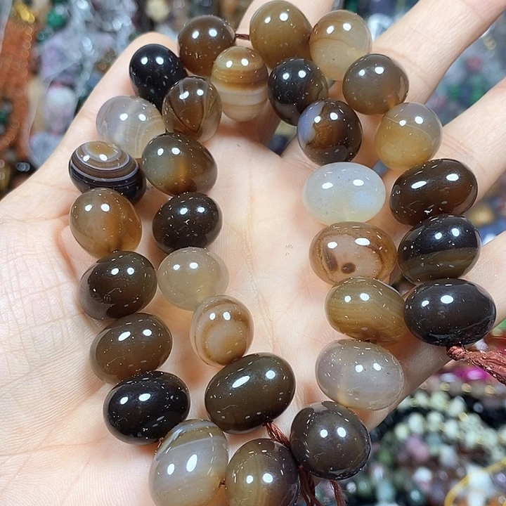 玛瑙/玉髓未镶嵌珠宝半成品玛瑙土豆卡16*12mm