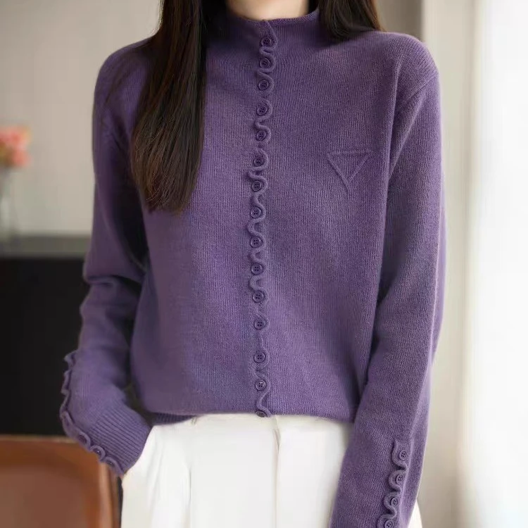 时尚女装带扣毛衫865