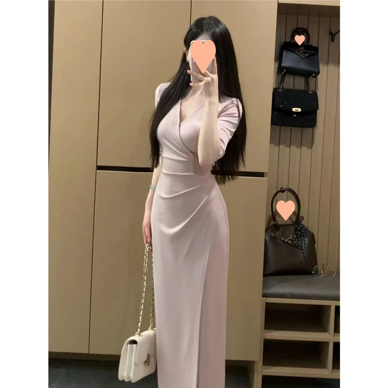 法式温柔系纯欲修身裙女2025夏季流行单品新款长裙风情万种的裙子