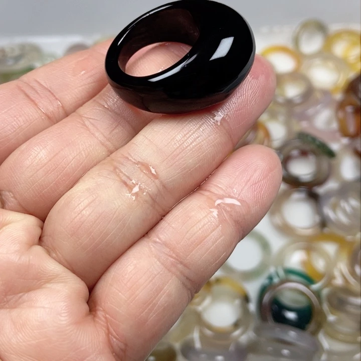 未镶嵌戒指玛瑙/玉髓不退不换