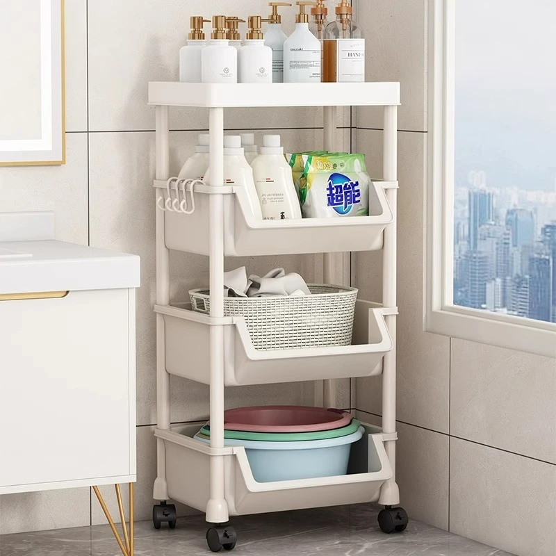 浴室卫生间置物架浴室厕所洗手间马桶夹缝收纳架免打孔落地置物柜