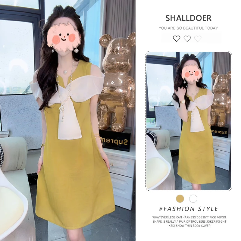 露肩小众设计时髦洋气减龄连衣裙2025夏季新款财阀千金女装中长裙