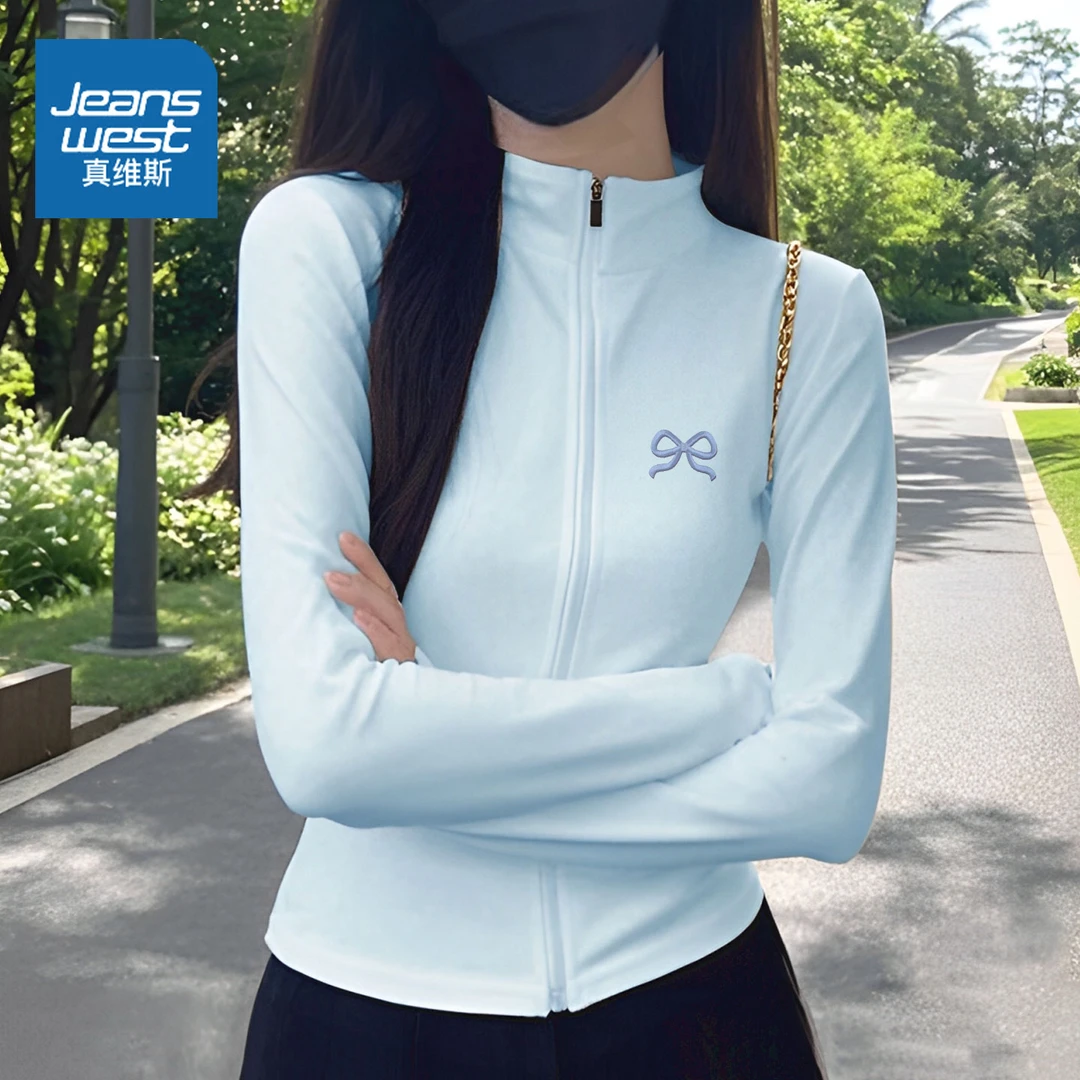 真维斯凉感速干修身显瘦时尚休闲女装外穿夏季薄款上衣防晒外套HG