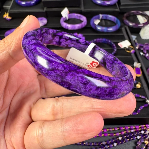 舒俱来天然南非丝绒手镯帝王紫女款紫色镯子