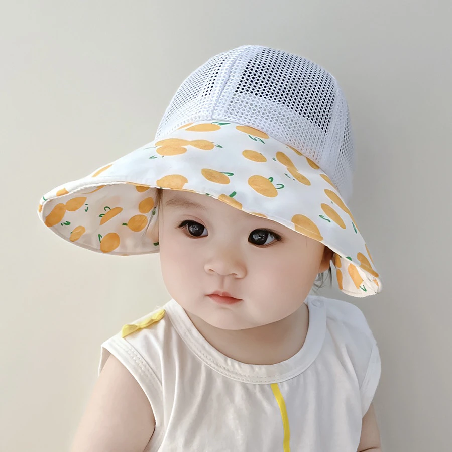 【小布丁】宝宝遮阳帽子婴儿鸭舌帽夏季男女儿童大檐防晒帽薄款网帽