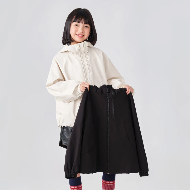 2204七彩兜兜女童外套2025新款秋款大童女孩宽松休闲洋气运动外套