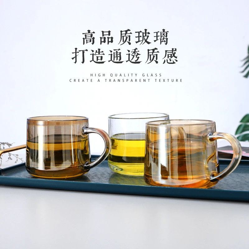 玻璃茶杯把手杯批发早餐燕麦牛奶杯办公室水杯大容量茶水玻璃杯