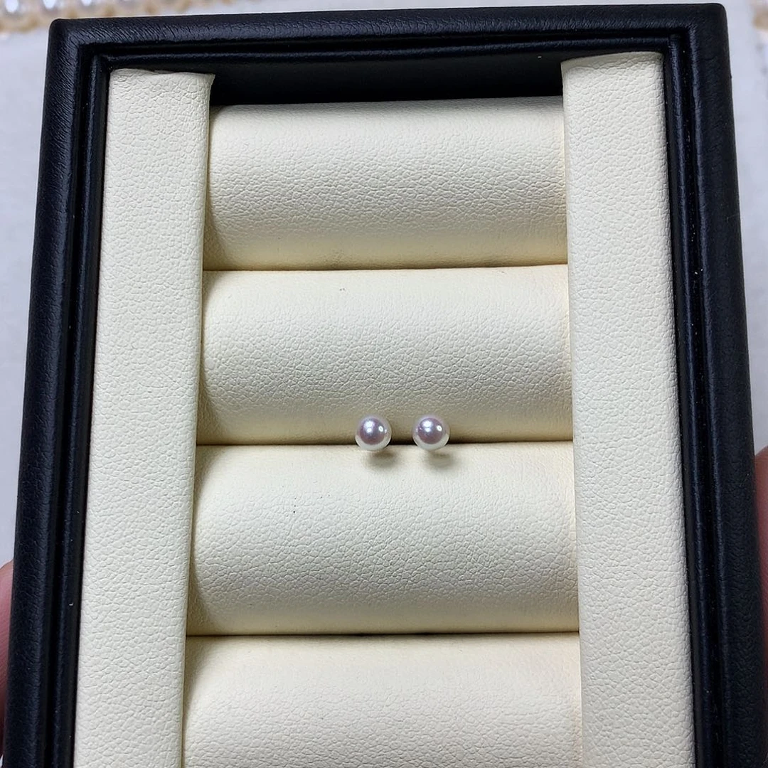 海水珍珠银S925镶嵌耳饰
