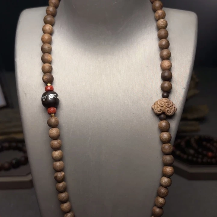 手串沉香越南芽庄白棋楠天花板0.8+老山檀顶珠配饰