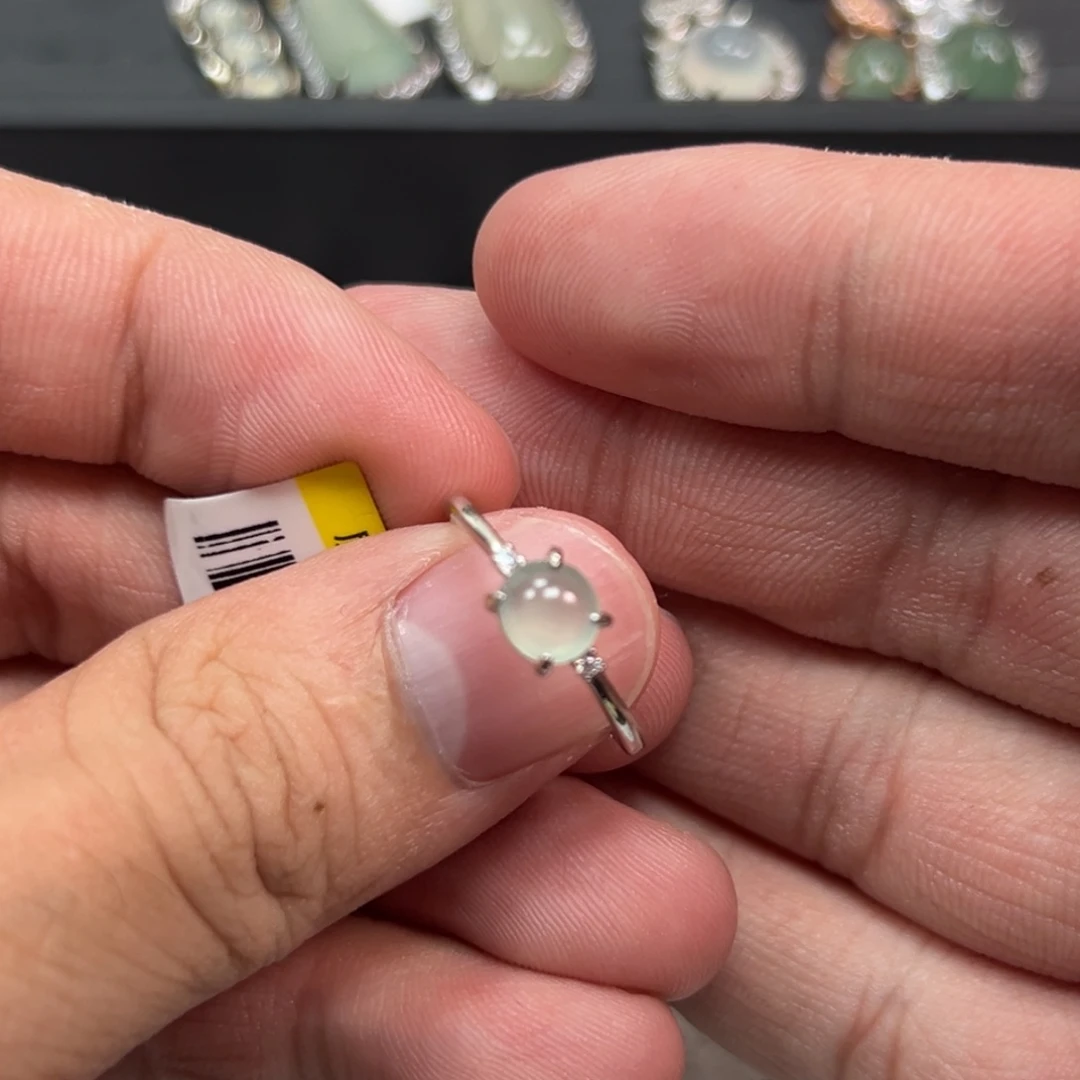 翡翠银S925镶嵌耳坠