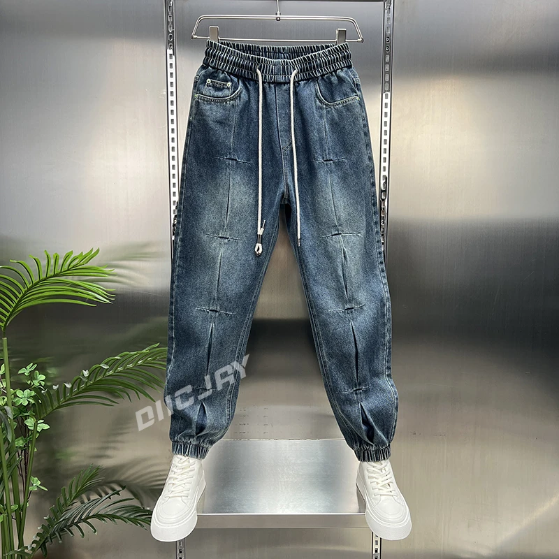 【高级感】2025秋季新款潮流牛仔裤男士美式宽松大码直筒休闲束脚裤