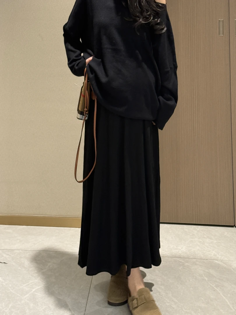 孕妇无托腹垂感加厚莫代尔半身裙春季2025新款大摆裙宽松A裙
