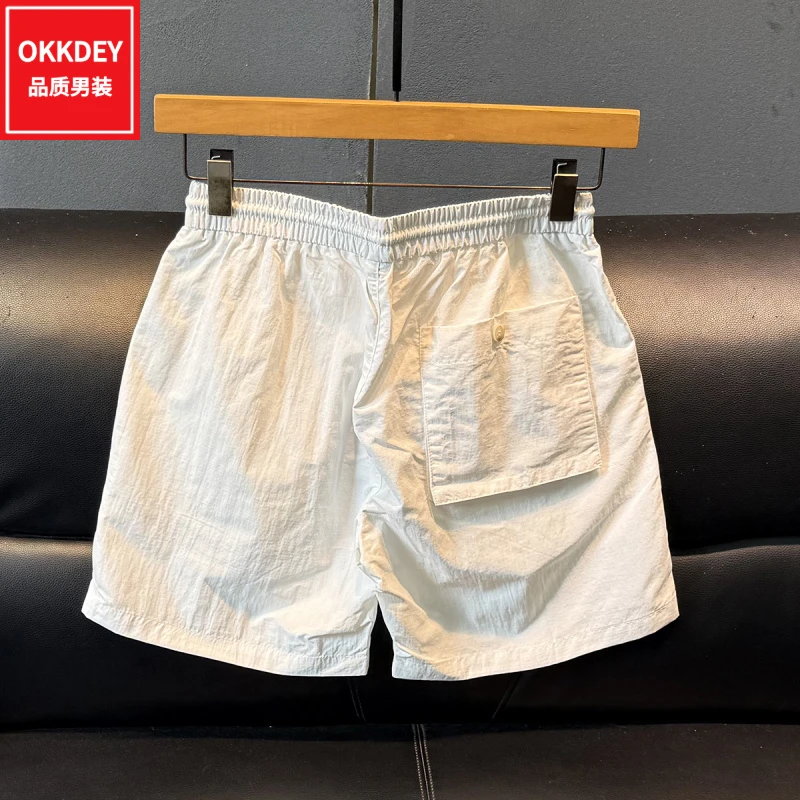 okkdey夏季新款透气冰丝短裤男士休闲运动速干四分裤外穿痞帅裤子