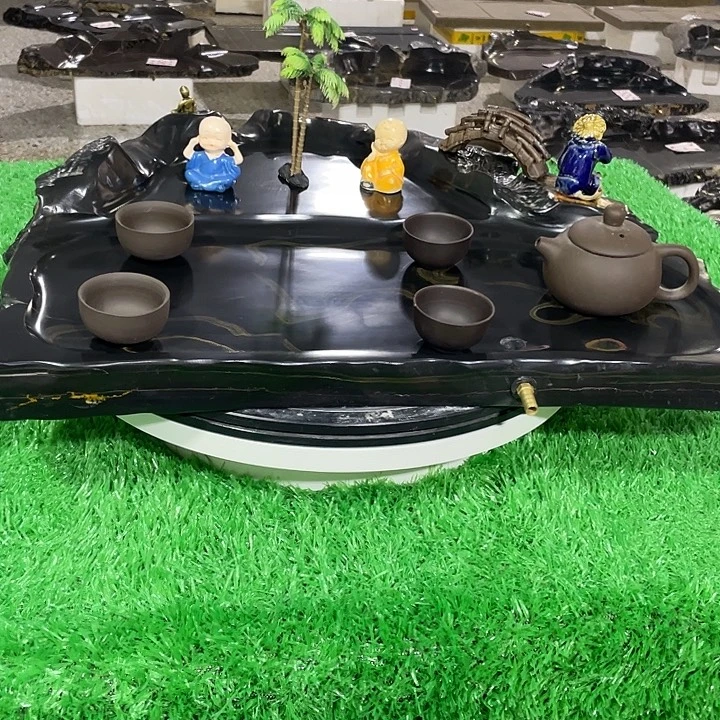 亿***厂天然灵璧奇石茶盘