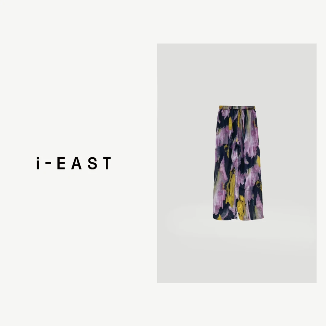 i-EAT 晕染艺术~ 时尚设计款撞色休闲裤-4X K32828