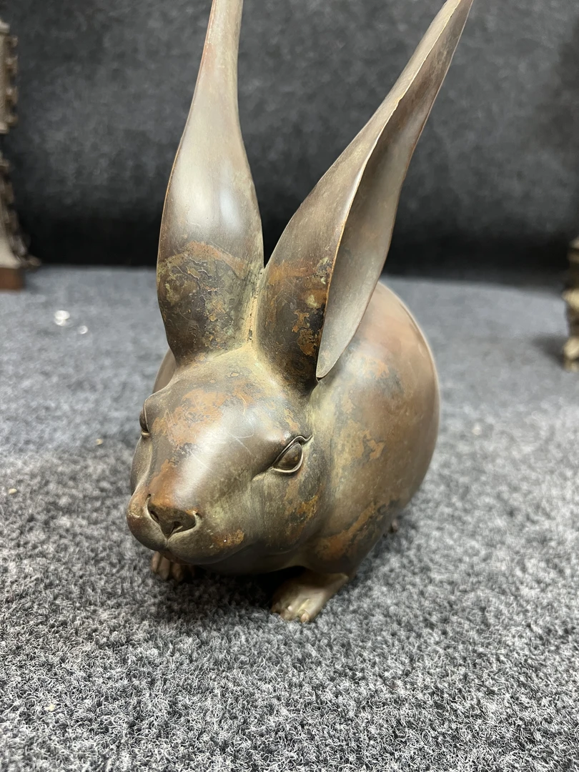 紫铜兔子生肖茶宠