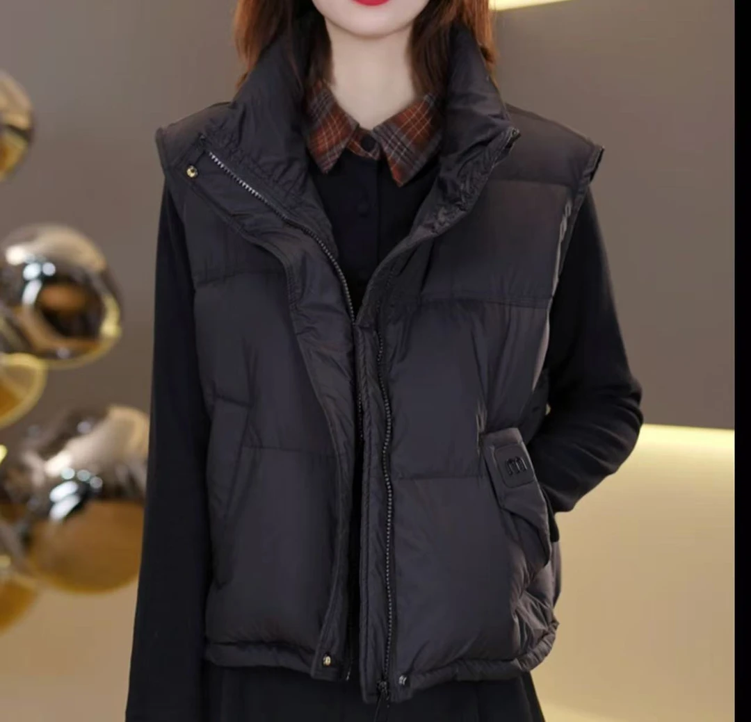 时尚百搭羽绒马甲女2025秋冬新款气质无袖马甲上衣