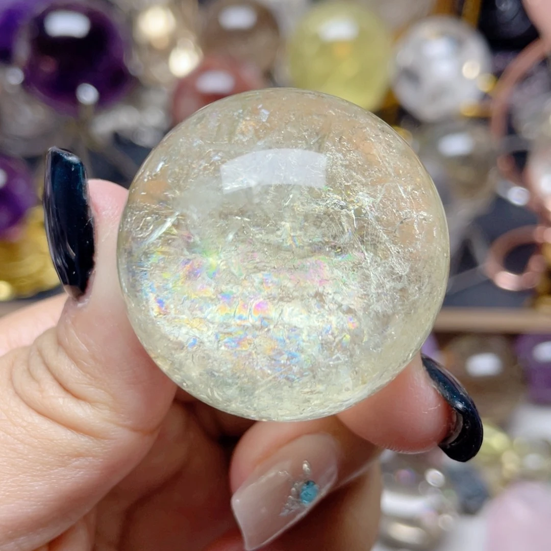 水晶珠宝半成品未镶嵌黄水晶球