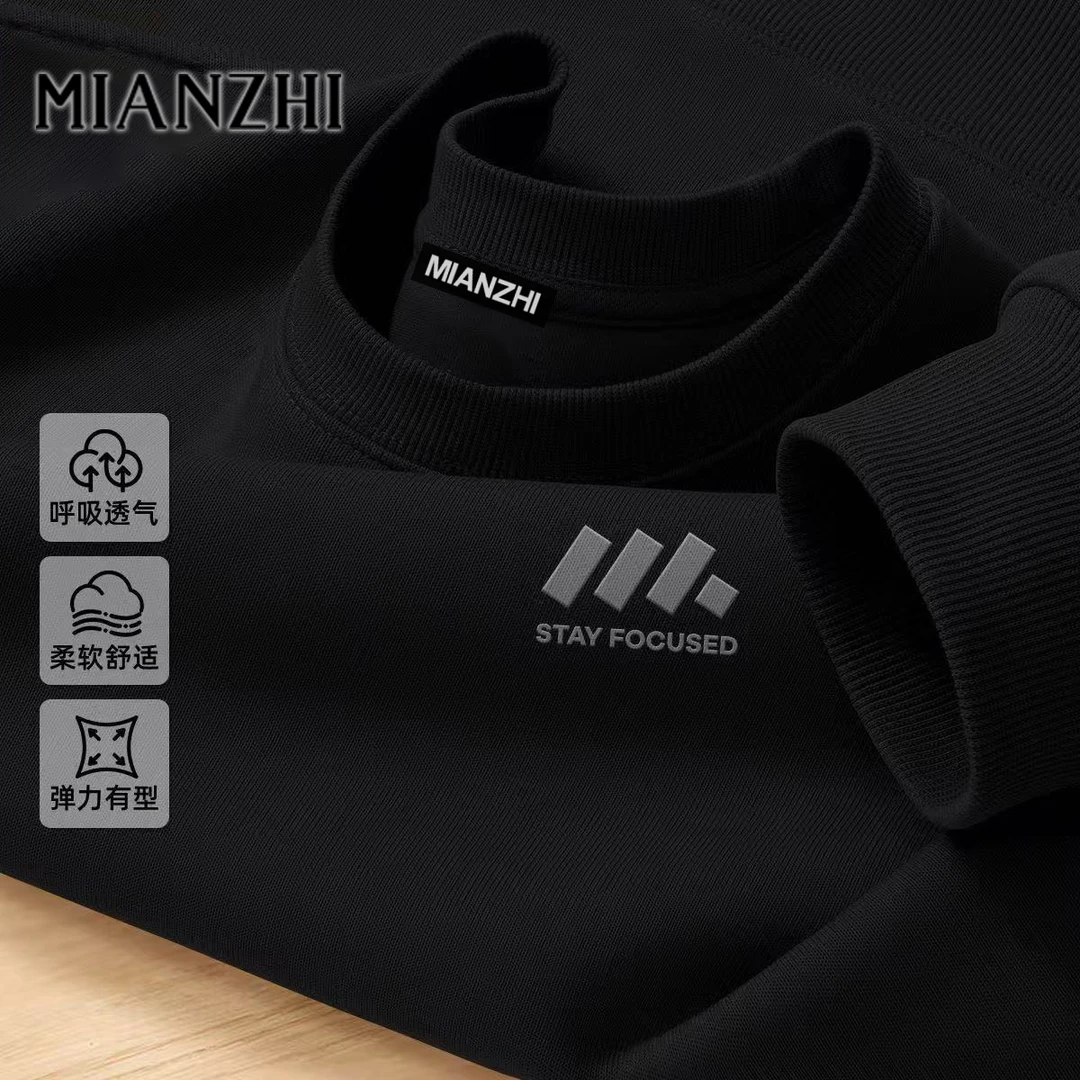 棉致重磅圆领卫衣情侣棉印花时尚休闲百搭潮流透气春秋冬印花套头