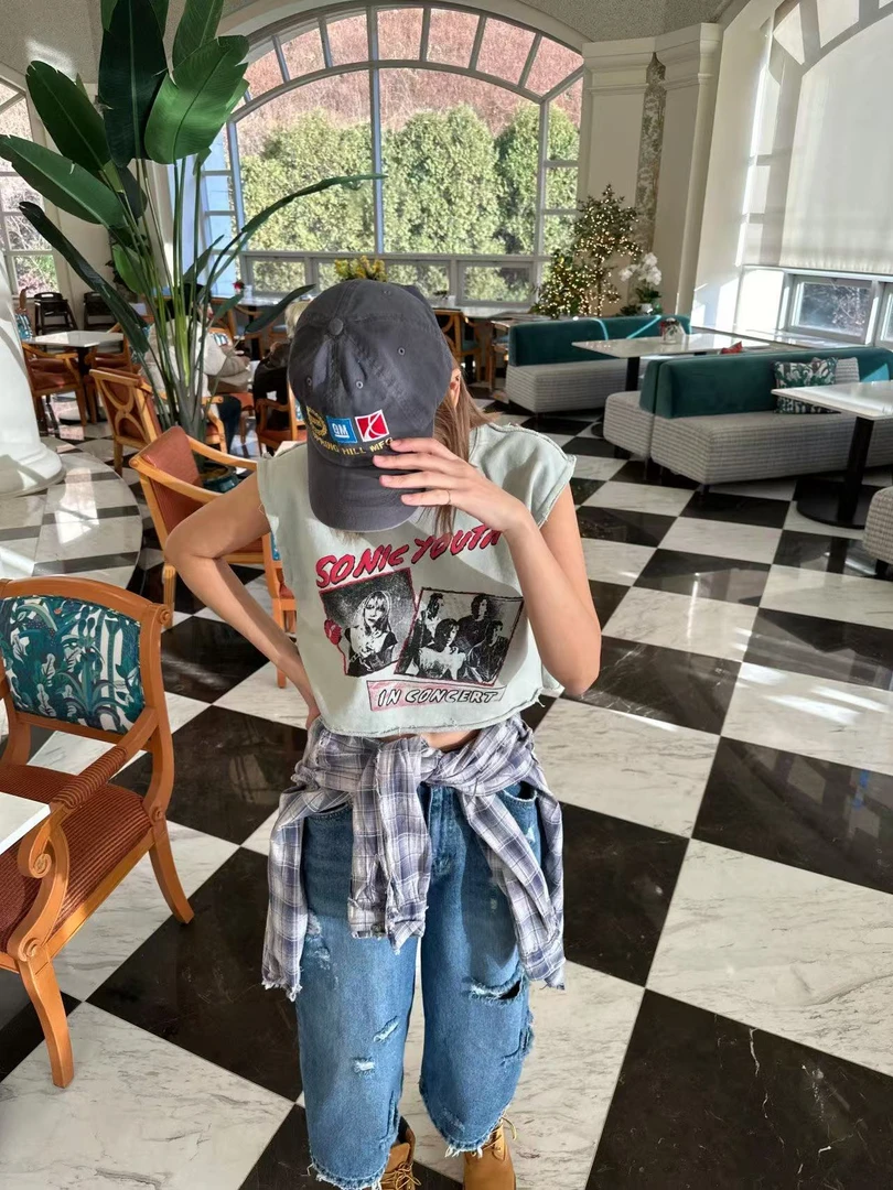 garment韩国东大门25年春夏季新款显瘦阔腿牛仔短裤七分裤