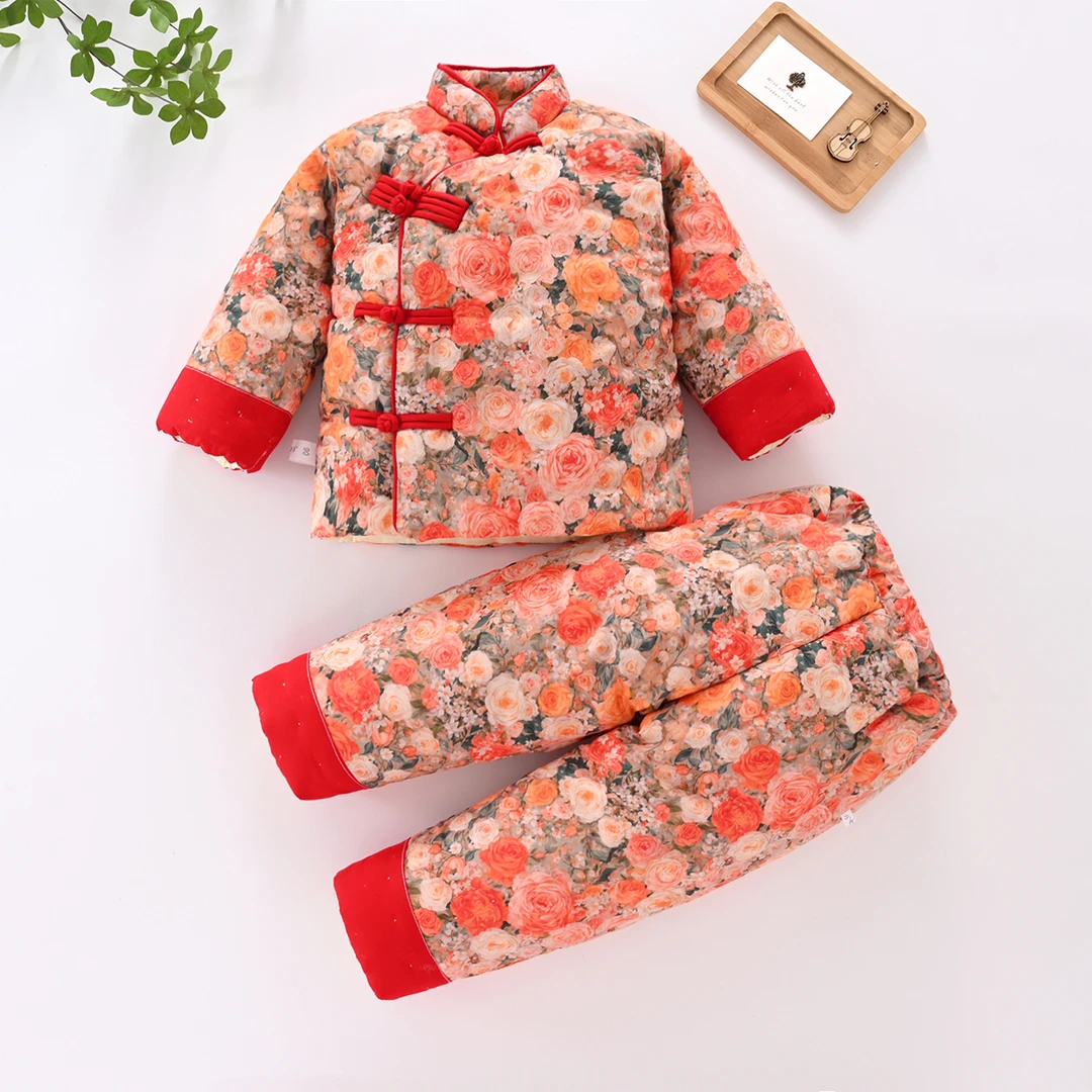 25新款国潮棉衣男女儿童棉服套装婴幼儿手工纯棉花棉袄棉裤中国风