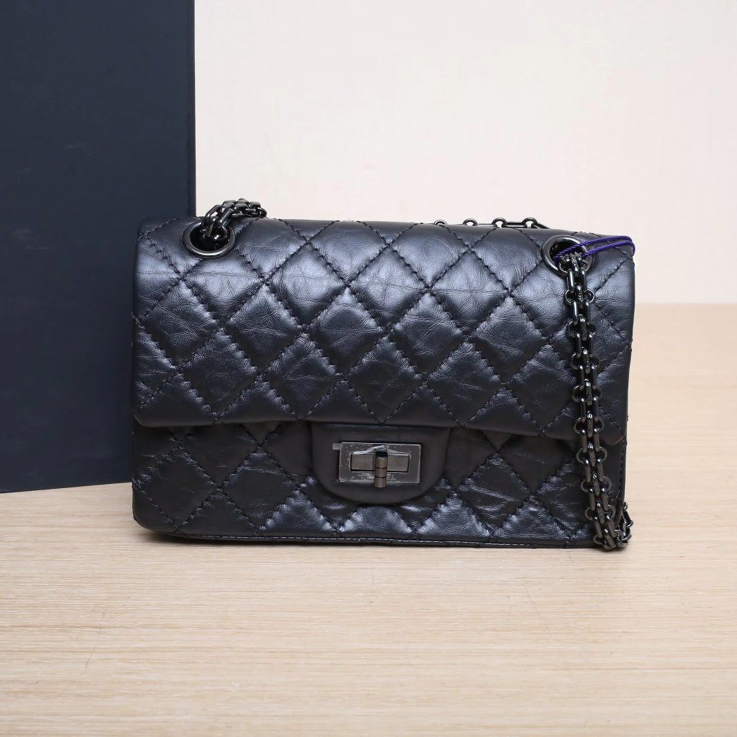 99新 Chanel/香奈儿 【娇】2.55 单肩包 皮革C 芯片开 P225276013