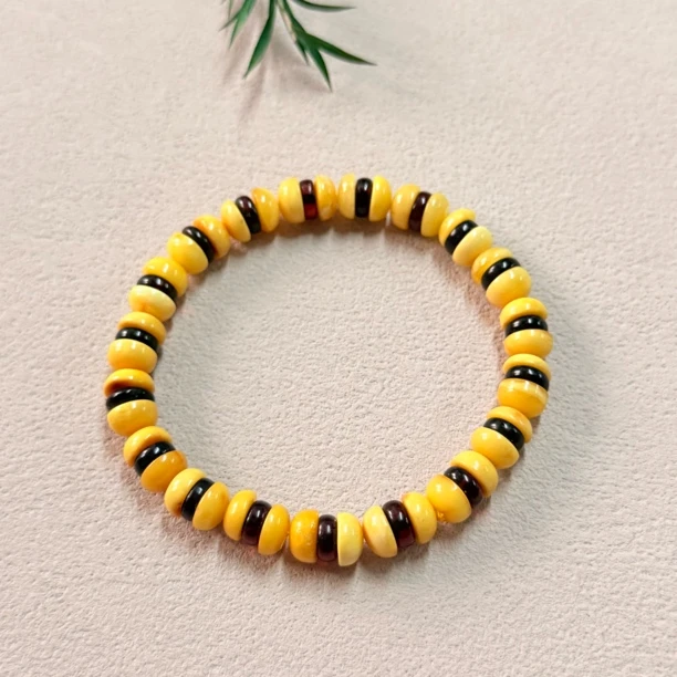 【六六中古】孤品复古蜜蜡手串ty1356珠子8