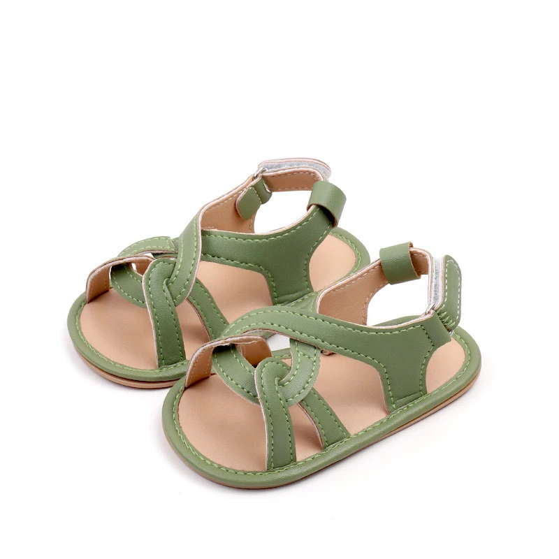 韩版夏季女魔术贴女童不包头凉鞋软底时尚欧若精灵风