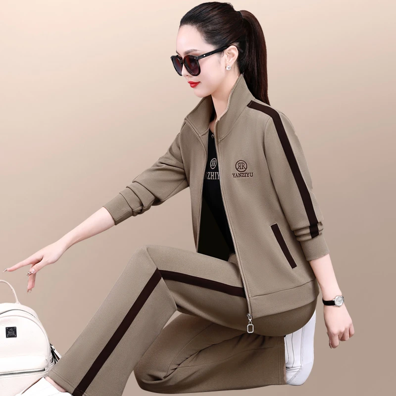 卫衣运动服套装女春秋2025新款洋气减龄显瘦女士跑步服休闲三件套