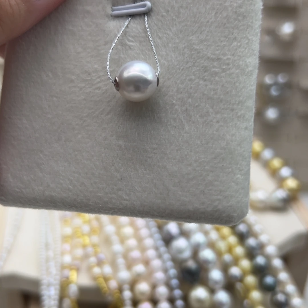 吊坠(不含链)银S925镶嵌海水珍珠10mm澳白路路通